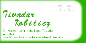 tivadar kobilicz business card